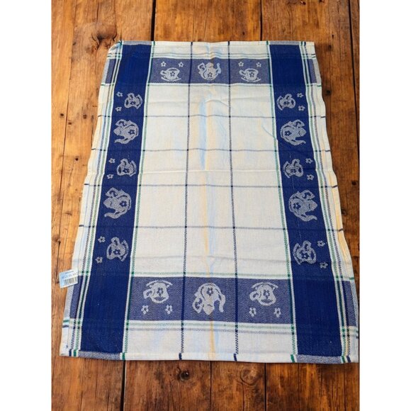 Set of 2 Tea Towel Dish Cloth Blue and White Teapots, Cups Northpoint Cotton - Picture 2 of 7